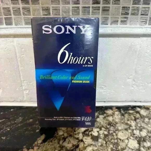 Sony VHS Tape T-120 6 Hours Blue NEW in plastic!! - Picture 5 of 10